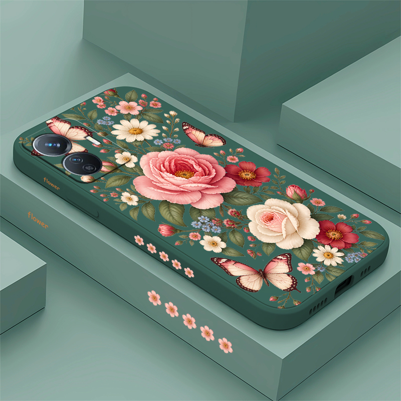Vivo Y28 - Etui z motywem kwiatów i motyli