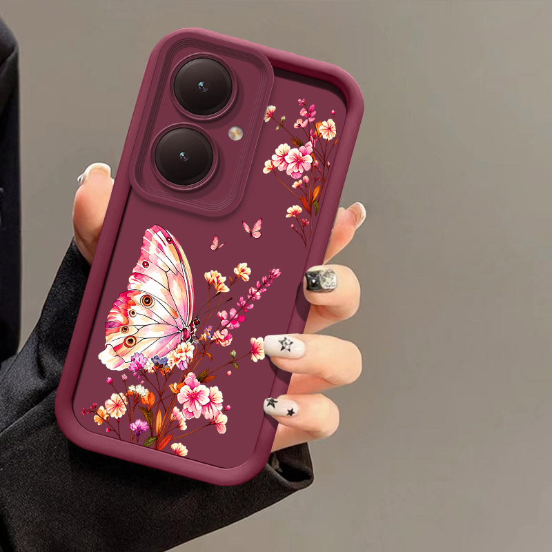 Vivo Y28 - Różowe etui na telefon z motywem